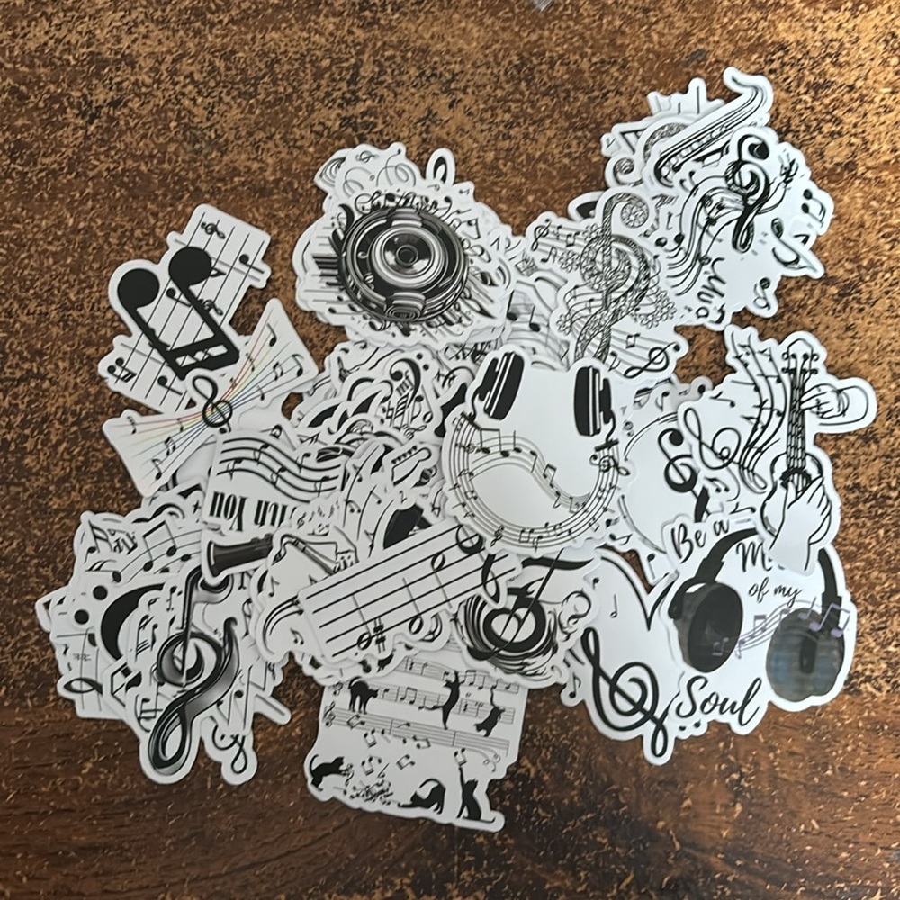 (3 for $20)Musical Note Vinyl Stickers 50 Piece New